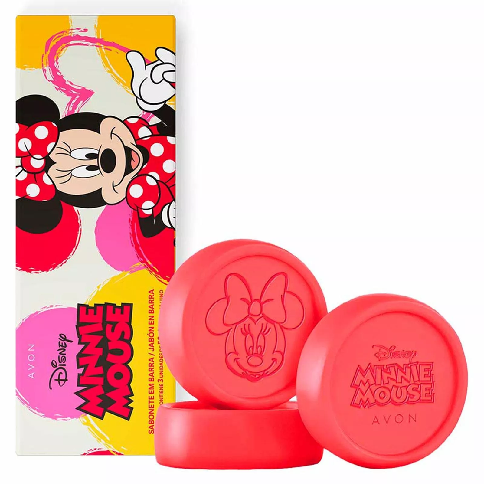 Sabonete em Barra Minnie Mouse - 3 unidades - 50 g