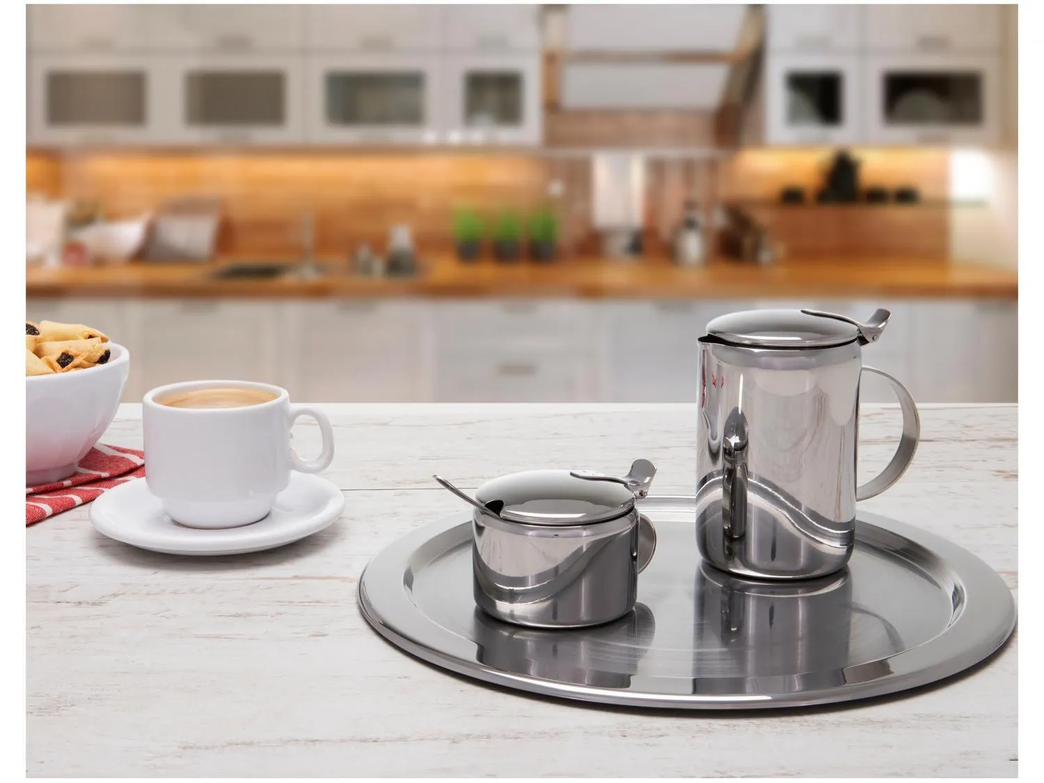 Conjunto Chá e Café Tavola Inox 6 peças Forma