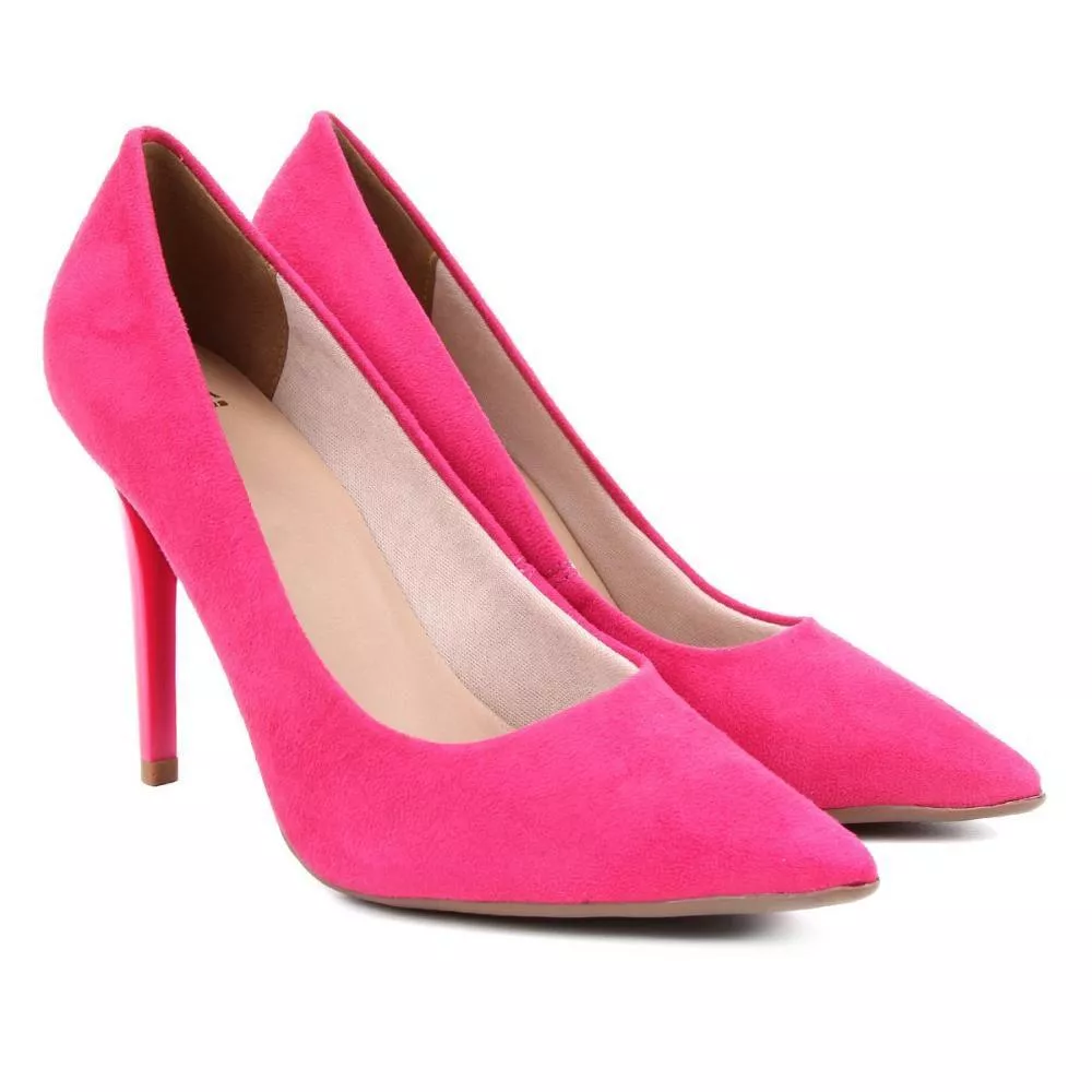 Scarpin Ala Suede Bico Fino Feminino