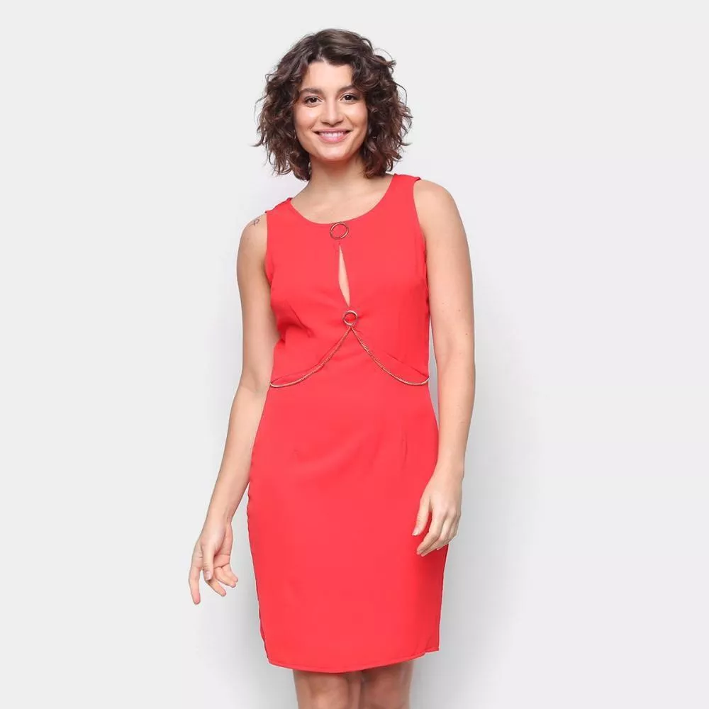 Vestido Curto Road Mel Liso Recorte