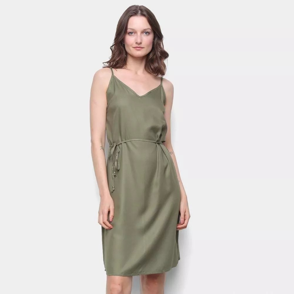 Vestido Hering Evasê Curto Amarração