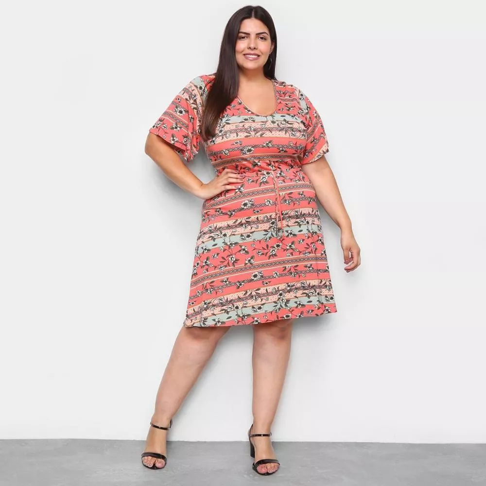 Vestido Lecimar Curto Plus Size Básico