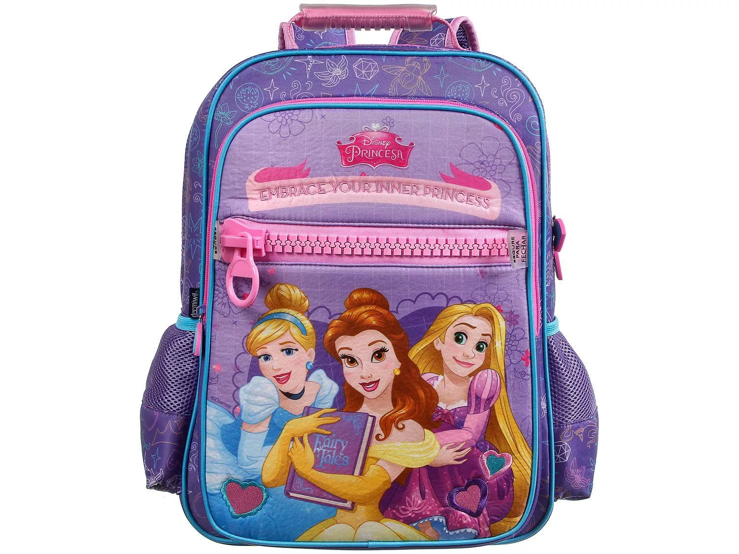 Mochila Infantil Escolar Feminina Princesas - Tam. G Dermiwil Lilás