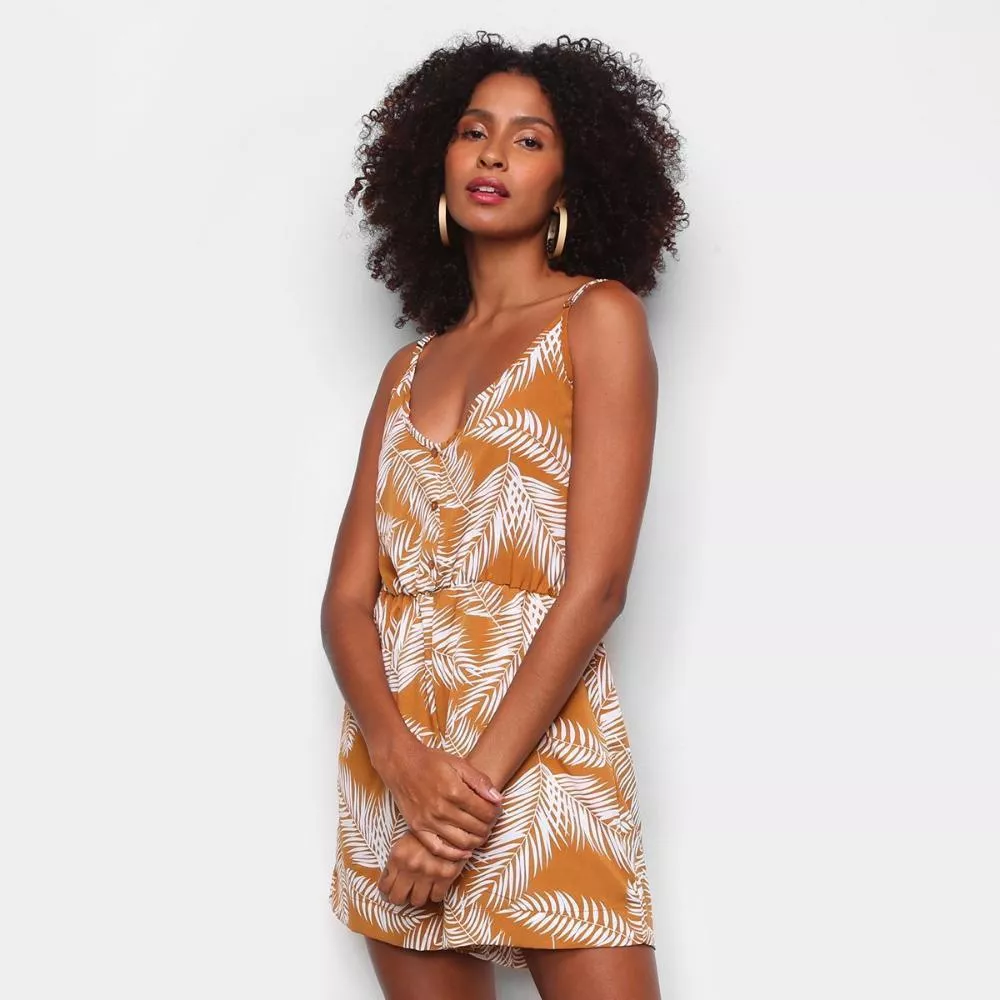 Macaquinho The Style Box Folhagem Feminino