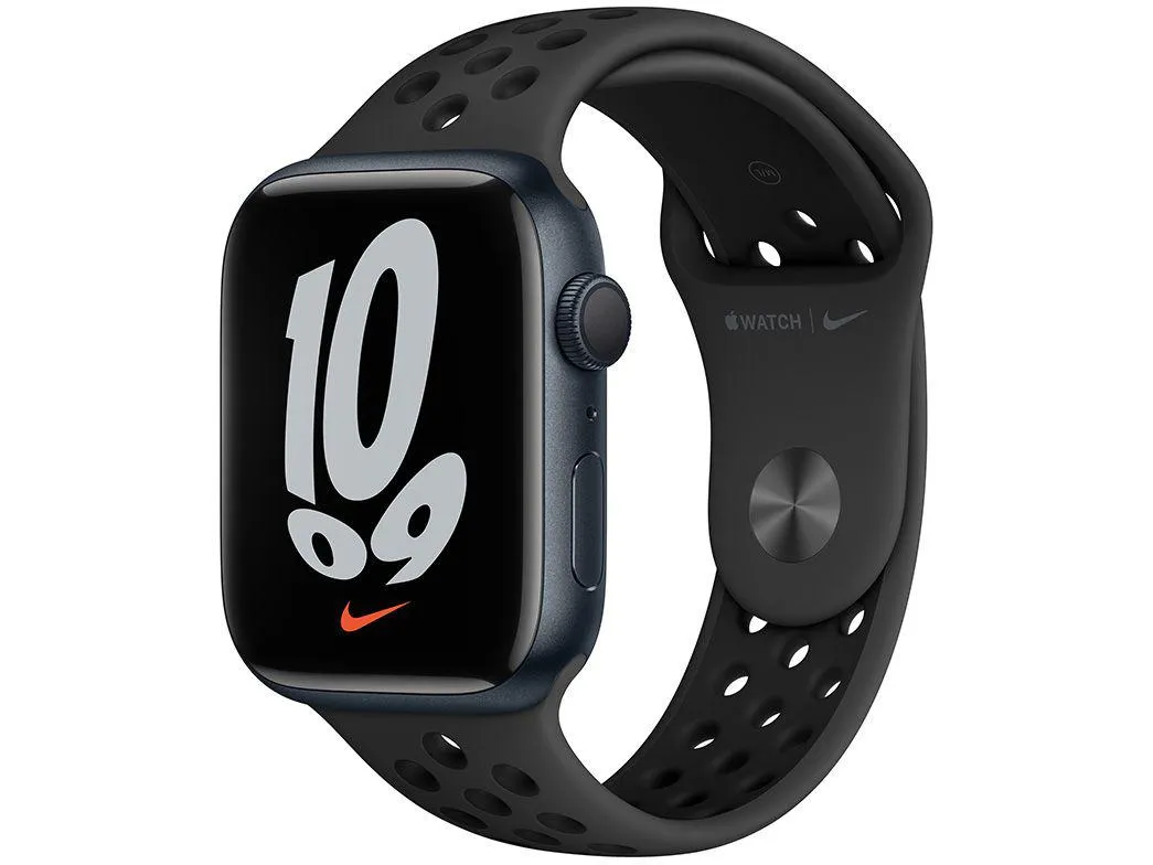 Apple Watch Nike Series 7 45mm GPS Meia noite