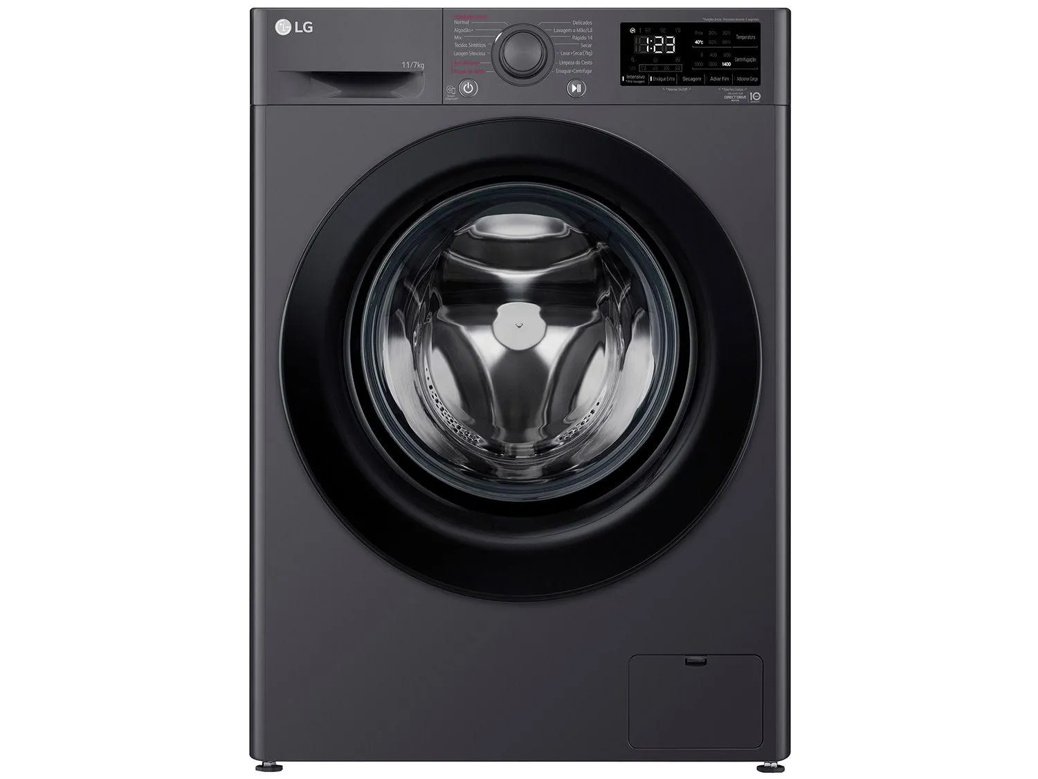 Lava e Seca LG VC5 11kg Titanium com Inteligência Artificial AIDD CV3011BC4 Água Quente e Fria