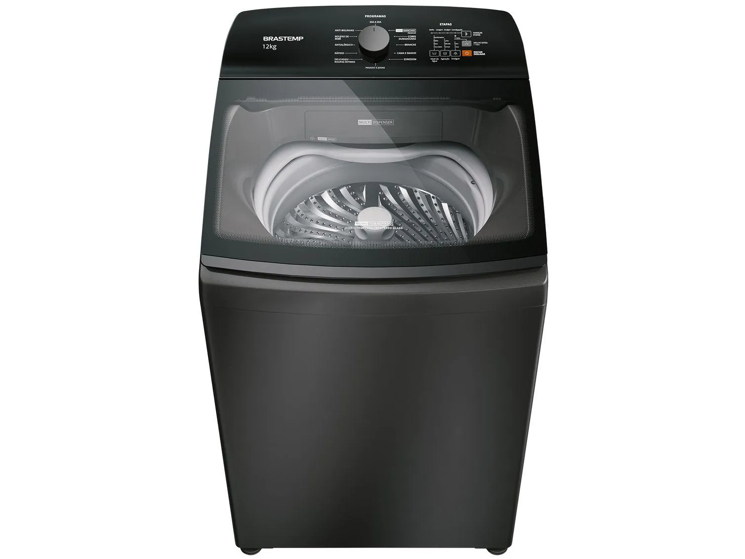 Lavadora de Roupas Brastemp 12kg Cesto Inox 12 Programas de Lavagem Platinum BWK12