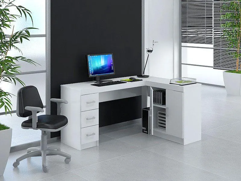Mesa para Computador/Escrivaninha Espanha 2 Portas 3 Gavetas Politorno