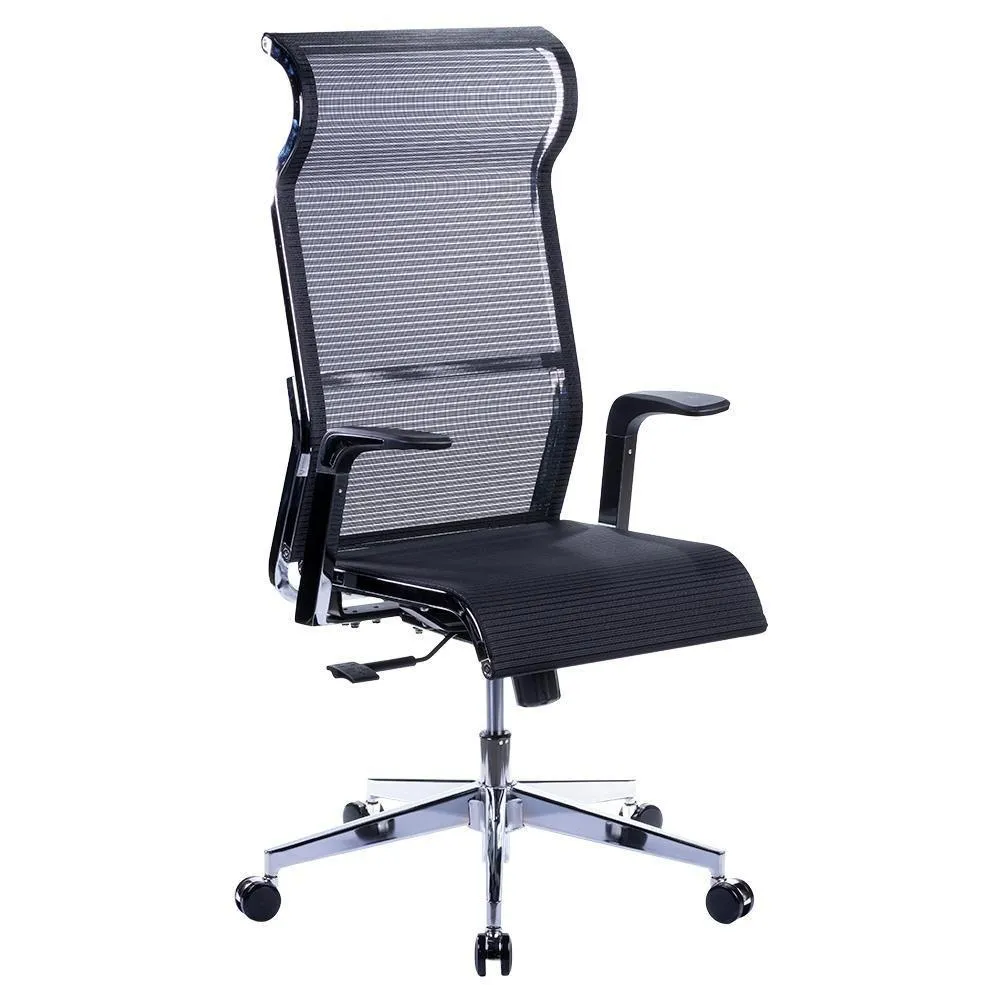 Cadeira Office Husky 500, Preto, Encosto de Cabeça Fixo, Encosto Ajustável com 3 Níveis, Base em Aço Cromado - HTCD010