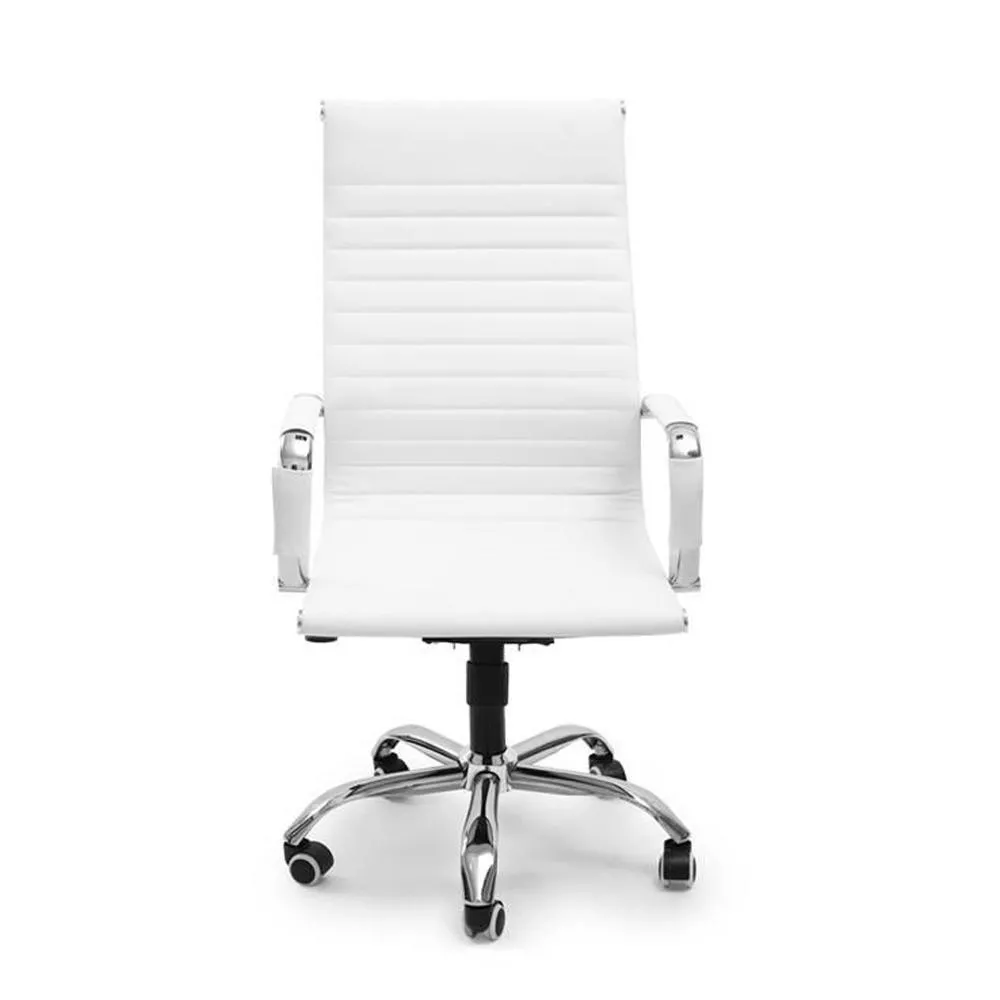 Cadeira de Escritório PCtop Elegant, 120KG, Braços Removíveis, Branco