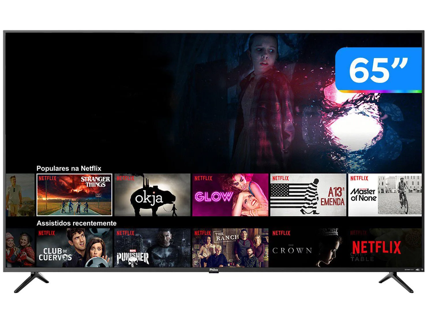 Smart TV 4K LED 65” Philco PTV65F80SNS - Wi-Fi HDR 3 HDMI 2 USB