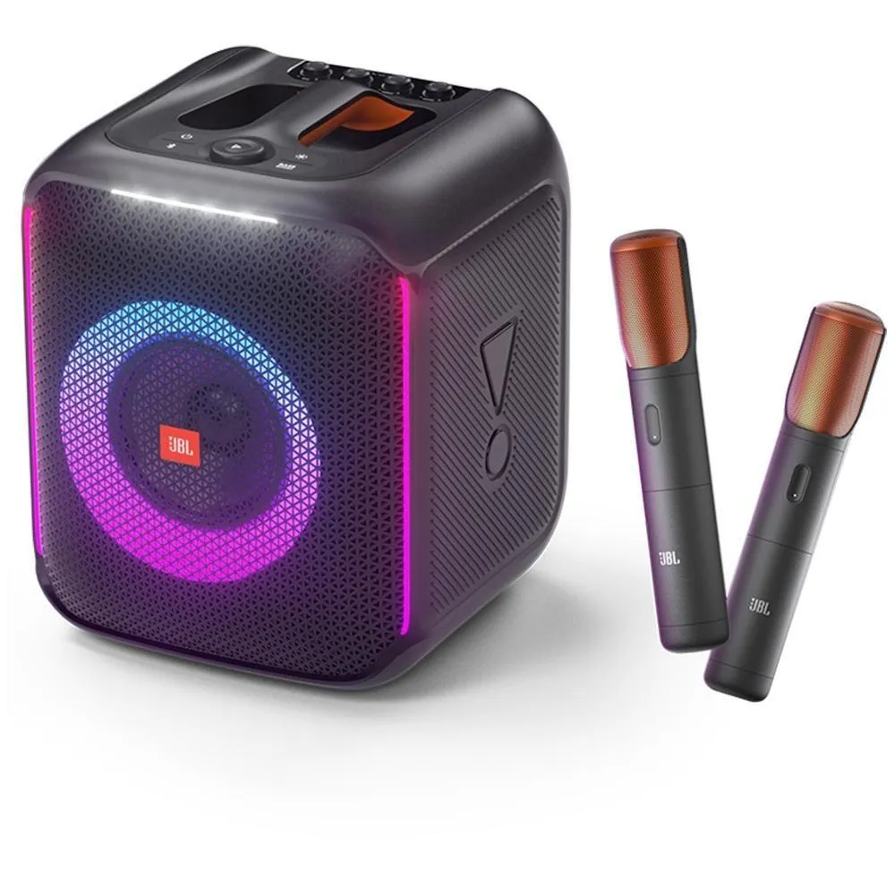 Caixa de Som JBL Partybox Encore, com 2 Microfones Sem Fio, Light Show, Bluetooth, USB, 100W RMS, Preto - 58035034