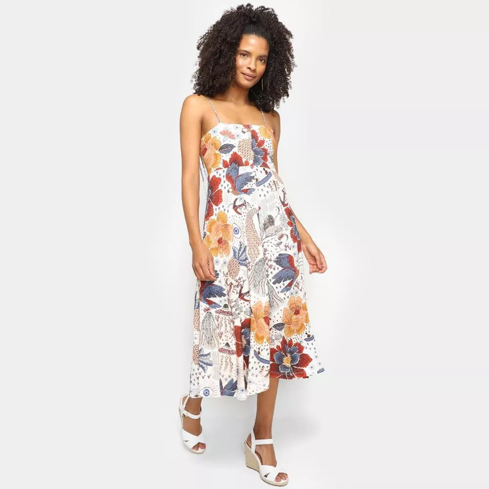 Vestido Midi Farm Canto Das Águas Feminino