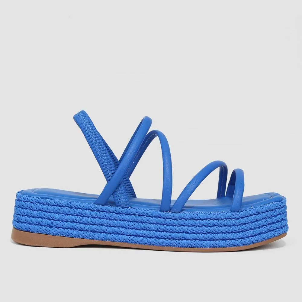 Rasteira Dakota Multi Tiras Flatform Feminina