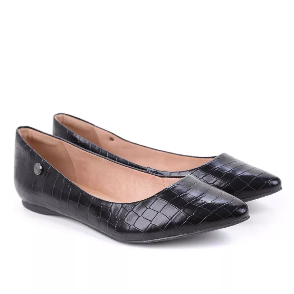 Sapatilha Colcci Bico Fino Croco Feminina