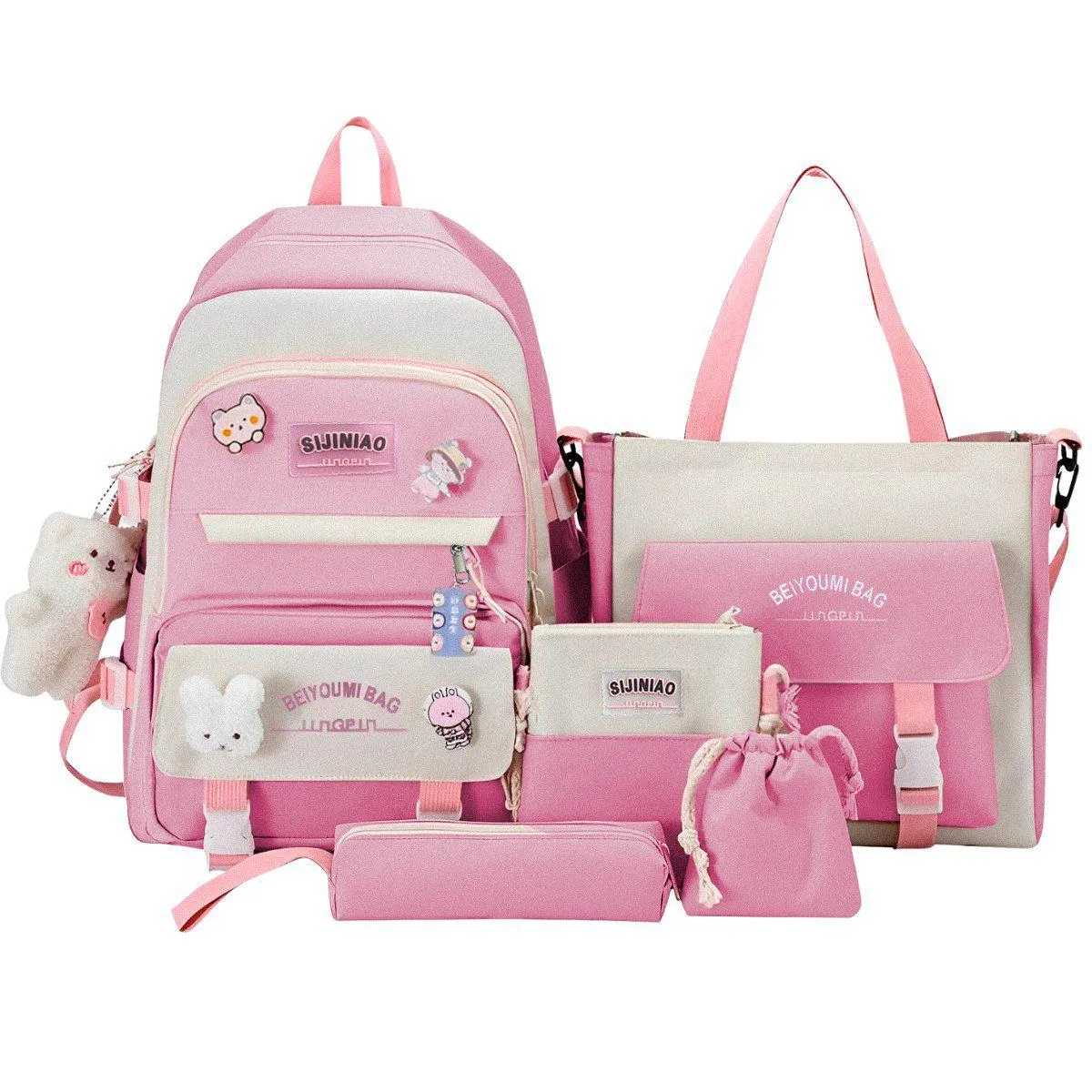 Kit Escolar Completo Mochila Bolsa Estojo Juvenil Feminino Infantil Creche Escolinha Casual Colorido Original Resistente