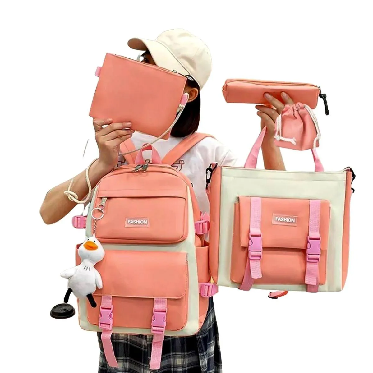 Kit Escolar Completo Mochila Bolsa Estojo Juvenil Feminino Infantil Creche Escolinha Casual Colorido Original Resistente