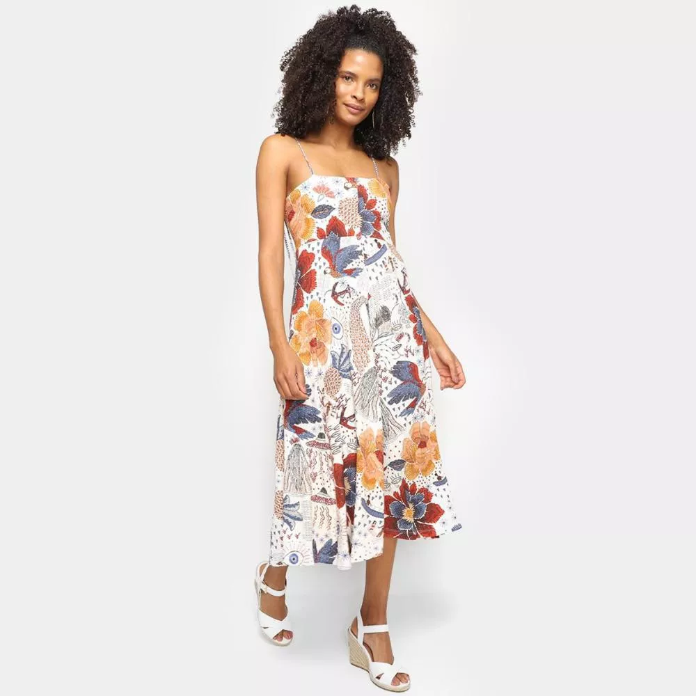 Vestido Midi Farm Canto Das Águas Feminino
