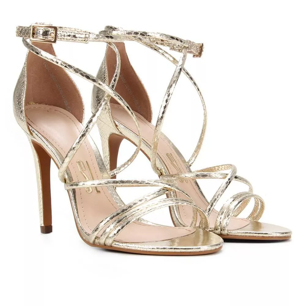 Sandália Santa Lolla Cristal Metalic Feminina