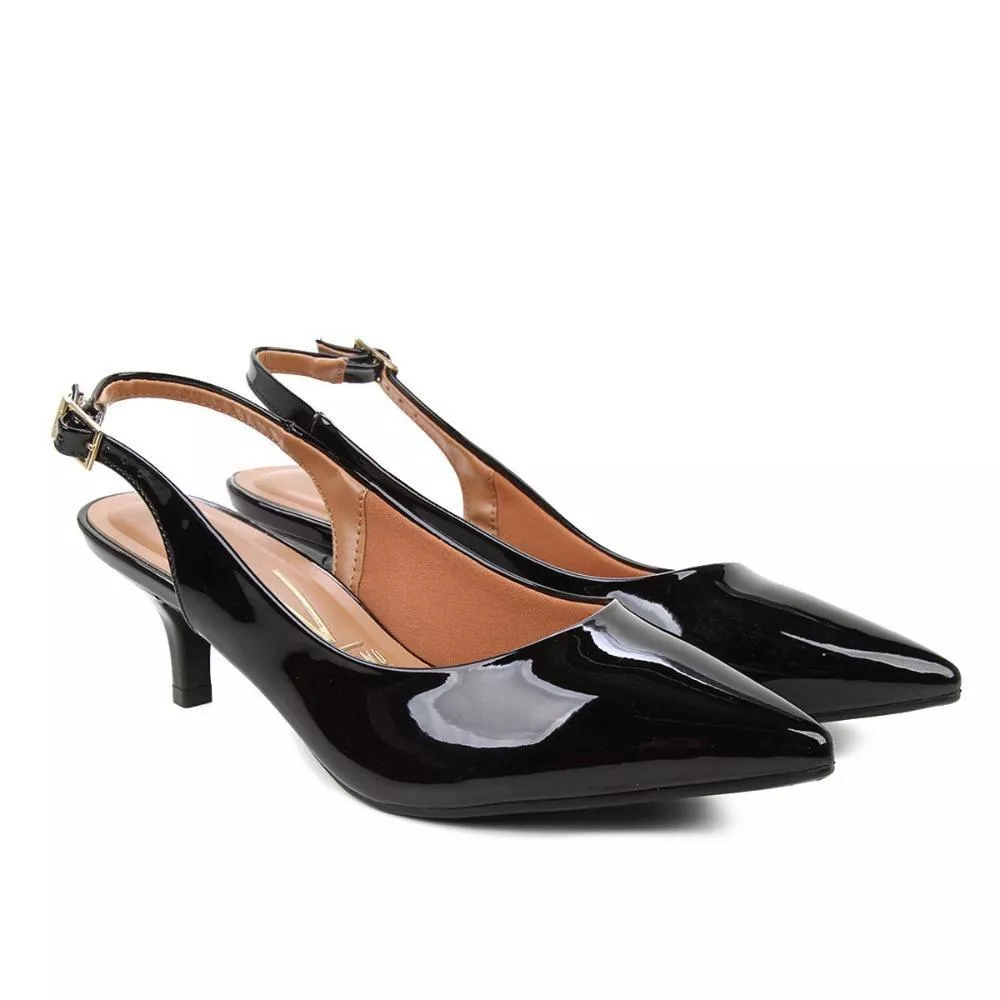Scarpin Vizzano Salto Baixo Bico Fino Chanel